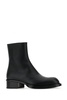 Alexander Mcqueen Man Black Leather Stack Ankle Boots