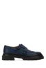 Santoni Men Blue Leather Mock Strap Shoes