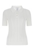 White viscose blend polo shirt