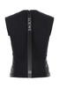 Loewe Woman Black Leather And Fabric Top