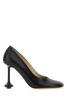 Toy contrast-sole leather heeled courts