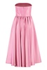 Pinko Strapless Pleated Satin Midi Dress