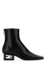 Black leather ankle boots