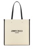 Jimmy Choo Woman Ivory Canvas N/S Tote M Shopping Bag