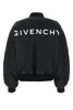 GIVENCHY Black Nylon Bomber Jacket with Logo Lettering and Multiple Pockets