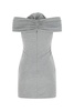 Melange grey stretch cotton blend dress