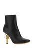 Bottega Veneta Woman Black Leather Knot Ankle Boots