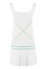 BOTTEGA VENETA White Knit Dress with Contrast Intarsia and Pleated Skirt for Women - SS22 Collection