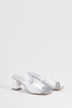 Metallic Low Block Heeled Mule 