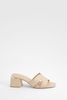 Cut Out Block Heeled Mules