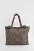 Khaki Nylon Leopard Knot Handle Tote Bag