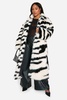 Plus Zebra Faux Fur Coat