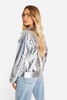 Metallic Oversized Moto Jacket