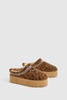 Leopard Borg Platform Cosy Mules 