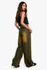 Yellow Tint Wide Leg Denim Jean