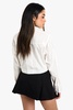 Contrast Waistband Box Pleat Skort