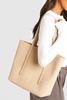 Faux Leather Strap Detail Tote Bag 