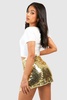 Petite Shard Sequin Split Hem Mini Skirt