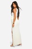 Maternity Textured Ruched Side Split Maxi Skirt