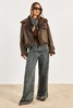 Luxe Faux Fur Trim Belted Aviator