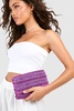 Stripe Straw Clutch Bag