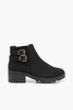 Wide Width Buckle Detail Block Heel Chelsea Boots