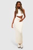 Cotton Rib Maxi Slip Skirt