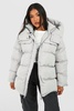 Petite Oversized Pocket Detail Puffer Jacket