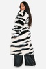 Plus Zebra Faux Fur Coat