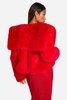 Petite Oversized Collar Faux Fur Jacket