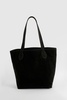 Faux Suede Shopper Tote Bag