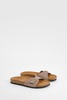 Wide Fit Buckle Footbed Sliders