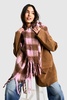 Checked Super Soft Tassel Scarf