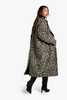 Wool look Leopard longline coat