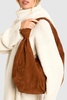 Faux Suede Knot Detail Shoulder Bag 