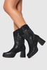 Chunky Platform Western Heeled Boots