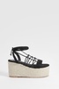 Wide Width Strappy Caged Chunky Wedges