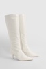 Low Heel Pointed Croc Knee High Boots