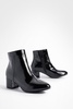 Low Block Heel Patent Booties