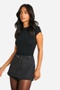 Petite Tailored Micro Mini Belt Detail Skort