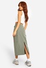 Nylon Cargo Column Midi Skirt