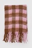 Checked Super Soft Tassel Scarf