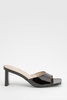 Patent Flat Heel Square Toe Heeled Mules 