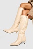 Croc Pointed Knee High Boot