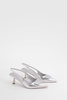 Metallic Trim Detail Slingback Court Shoes 