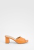 Square Toe Low Block Heel Mule