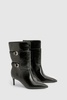 Buckle Detail Stiletto Calf High Boots 