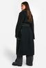 Contrast Stitch Belted Wool Look Coat 