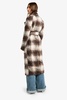 Check Oversized Wool Look Coat