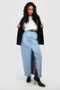 Basic Split Front Denim Maxi Skirt